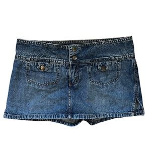 Tilt micro mini denim skort
